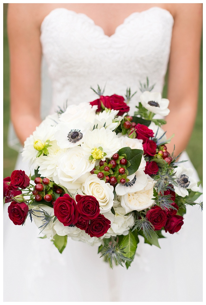 red white blue wedding bouquet